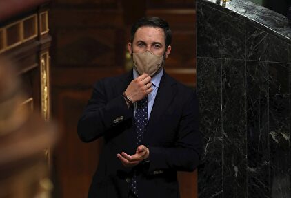 El líder de Vox, Santiago Abascal, en el Congreso. | EFE