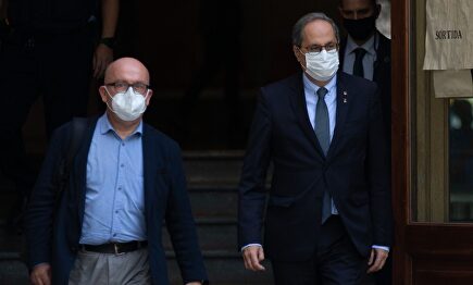 Torra y su abogado Boye salen del TSJC | EFE