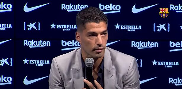 Luis Suárez, en su despedida del Barcelona. | Imagen TV