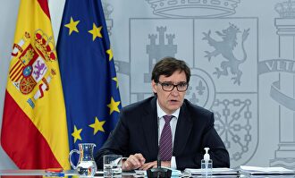 El ministro de Sanidad, Salvador Illa, durante la rueda de prensa posterior a la reunión del Comité de seguimiento del coronavirus. | EFE