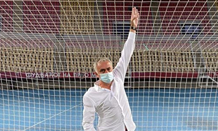 Mourinho y una de las famosas porterías.  | Instagram