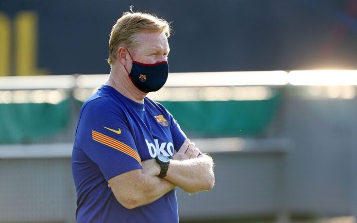 Ronald Koeman durante un entrenamiento en el FC Barcelona.  | Europa Press