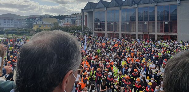 Concentración de los trabajadores de Alcoa en Xove (Lugo). | PP