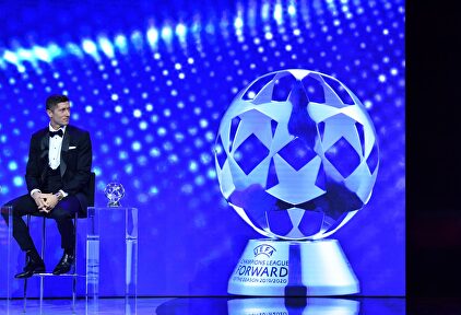 Robert Lewandowski, en la gala de la UEFA celebrada en Ginebra. | EFE