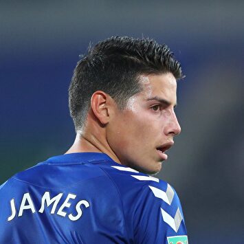 James Rodríguez, en un partido de la Carabao Cup con el Everton. | EFE