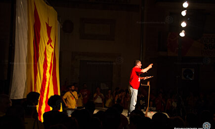 Quim Arrufat, dando un mitin en la Diada de 2014. | Flickr/CC/Fotomovimiento