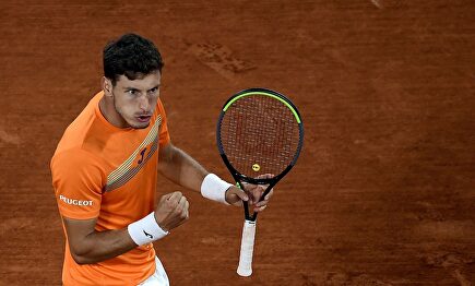 Pablo Carreño celebra un punto ante Daniel Altmaier. | EFE