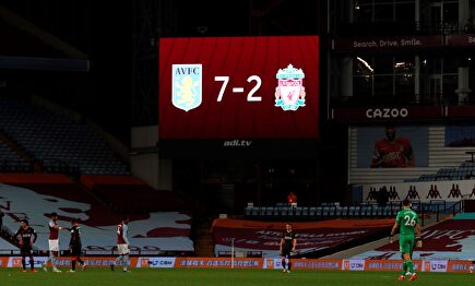 El histórico 7-2 del Villa al Liverpool.  | EFE