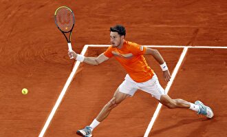 Pablo Carreño, en acción ante Novak Djokovic. | EFE