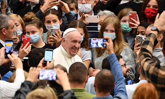 El Papa, en la audiencia de este miércoles.  | EFE