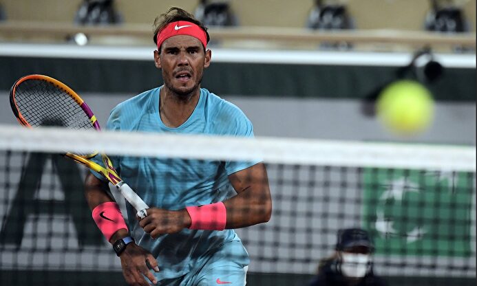 Rafa Nadal, durante su partido de cuartos ante Jannik Sinner. | EFE