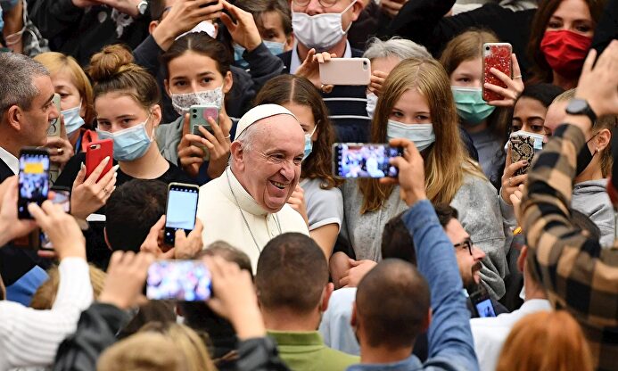 El Papa, en la audiencia de este miércoles.  | EFE