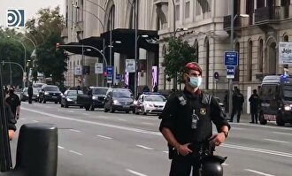 Protestas de indepententistas catalanes por la llegada del Rey Felipe IV a Barcelona