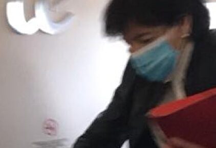 La ministra accediendo al avión. | @InigovanEyck