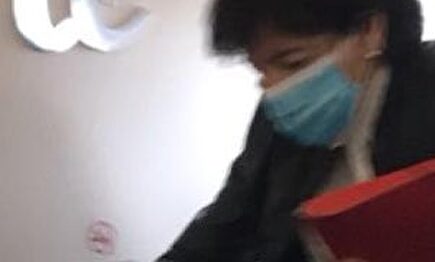 La ministra accediendo al avión. | @InigovanEyck