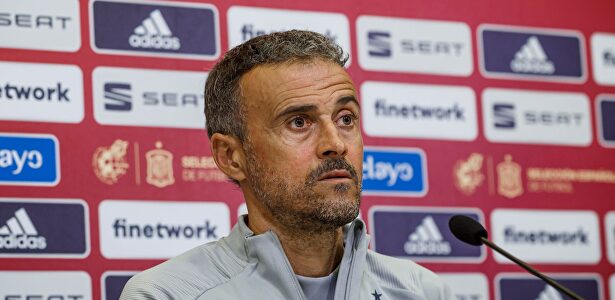Luis Enrique Martínez, en rueda de prensa con la selección española. | EFE