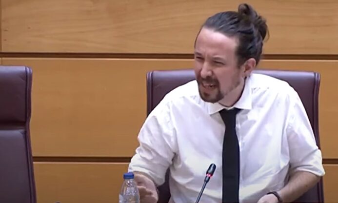 El comunista Pablo Iglesias, en el Senado. | Imagen TV