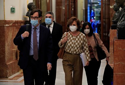 Illa y Calvo este jueves llegando al Congeso. | EFE