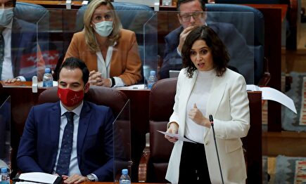 Isabel Díaz Ayuso este jueves en la Asamblea de Madrid | EFE