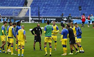 La AD Alcorcón, durante un entrenamiento. | EFE