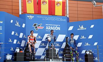 Podio español en el GP de Aragón de MotoGP. | EFE