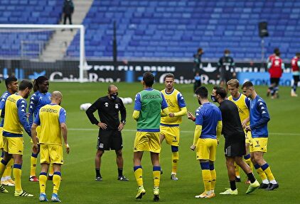 La AD Alcorcón, durante un entrenamiento. | EFE