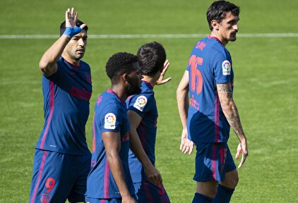 El Atlético celebrando el 0-1 | Cordon Press