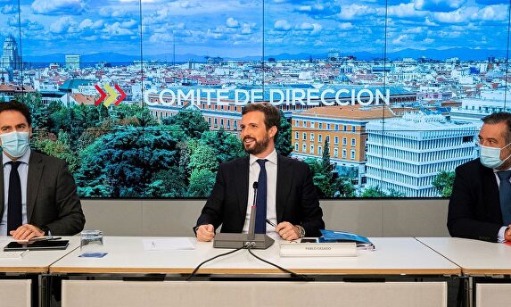 Egea, Casado y López este lunes. | EFE