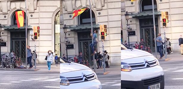 Tribulaciones de un indepe con una bandera española rebelde