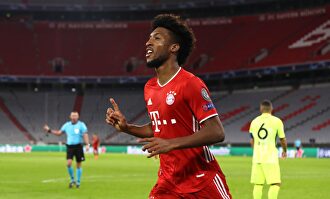 Coman celebra su segundo gol al Atlético de Madrid en el Allianz Arena. | EFE