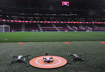 Drones en el Wanda Metropolitano. | Fly-Fut