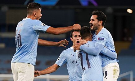 Los jugadores del City celebran el gol de Gündogan, el del 2-1. | EFE
