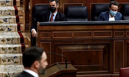 Pedro Sánchez, Pablo Iglesias y Santiago Abascal. | EFE