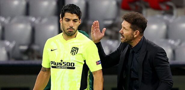 Luis Suárez y Simeone en el Allianz Arena. | EFE