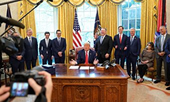 Domald Trump anuncia en la Casa Blanca el acuerdo entre Israel y Sudán. | EFE