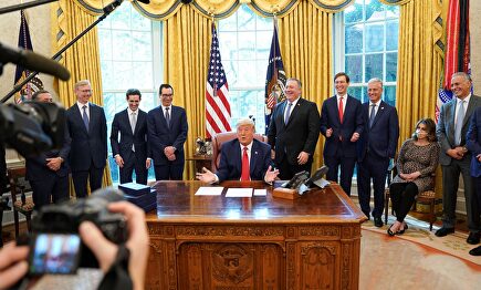 Domald Trump anuncia en la Casa Blanca el acuerdo entre Israel y Sudán. | EFE