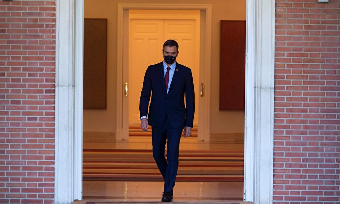 El presidente del Gobierno, Pedro Sánchez, en Moncloa. | EFE