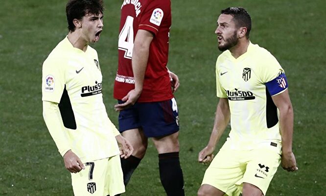 Joao Félix (izquierda) y Koke celebran el primer gol visitante | EFE
