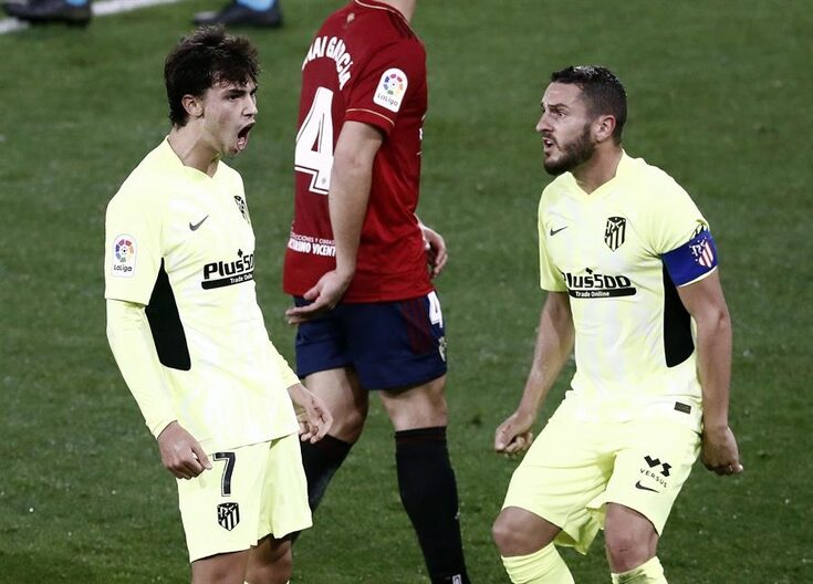 Joao Félix (izquierda) y Koke celebran el primer gol visitante | EFE
