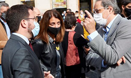 Aragonés, Budó y Torra en una protesta por las últimas detenciones vinculadas al 'procés' | EFE | EFE