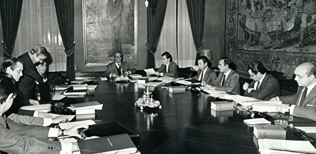 Consejo de Ministros del Gobierno de Leopoldo Calvo Sotelo. | Archivo