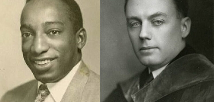 Imagen de archivo del jugador David Showell (i) y Hutchison, el director de la Universidad de Lafayette (d). | Wikipedia