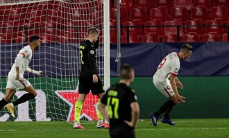 En-Nesyri celebra uno de sus dos goles al Krasnodar. | EFE