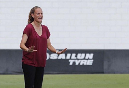 Irene Ferreras en pleno partido.  | Twitter Irene Ferreras