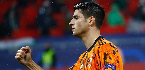 Álvaro Morata celebra uno de sus dos goles con la Juventus al Ferencvaros. | Cordon Press