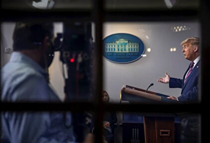 Donald Trump, durante la rueda de prensa que ha sido boicoteada por los Medios de Comunicación  | EFE