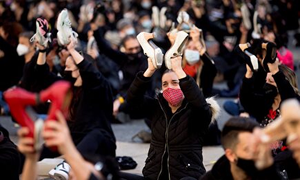 Protesta de las escuelas de danza en Cataluña. | EFE