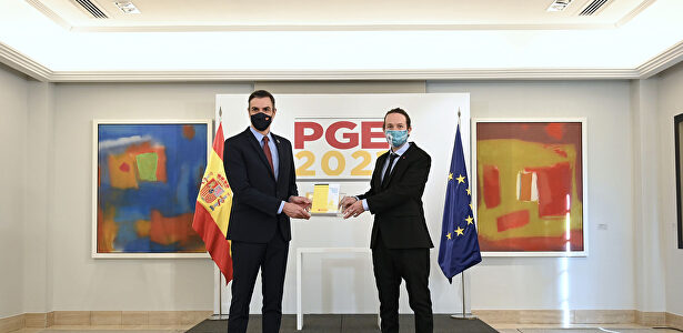 Pedro Sánchez y Pablo Iglesias presentan los PGE de 2021. | Moncloa