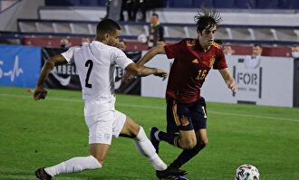 Bryan Gil, durante el España-Israel jugado en Marbella. | EFE