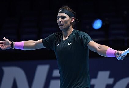 Rafa Nadal, durante su partido contra Thiem en las Finales ATP de Londres. | EFE